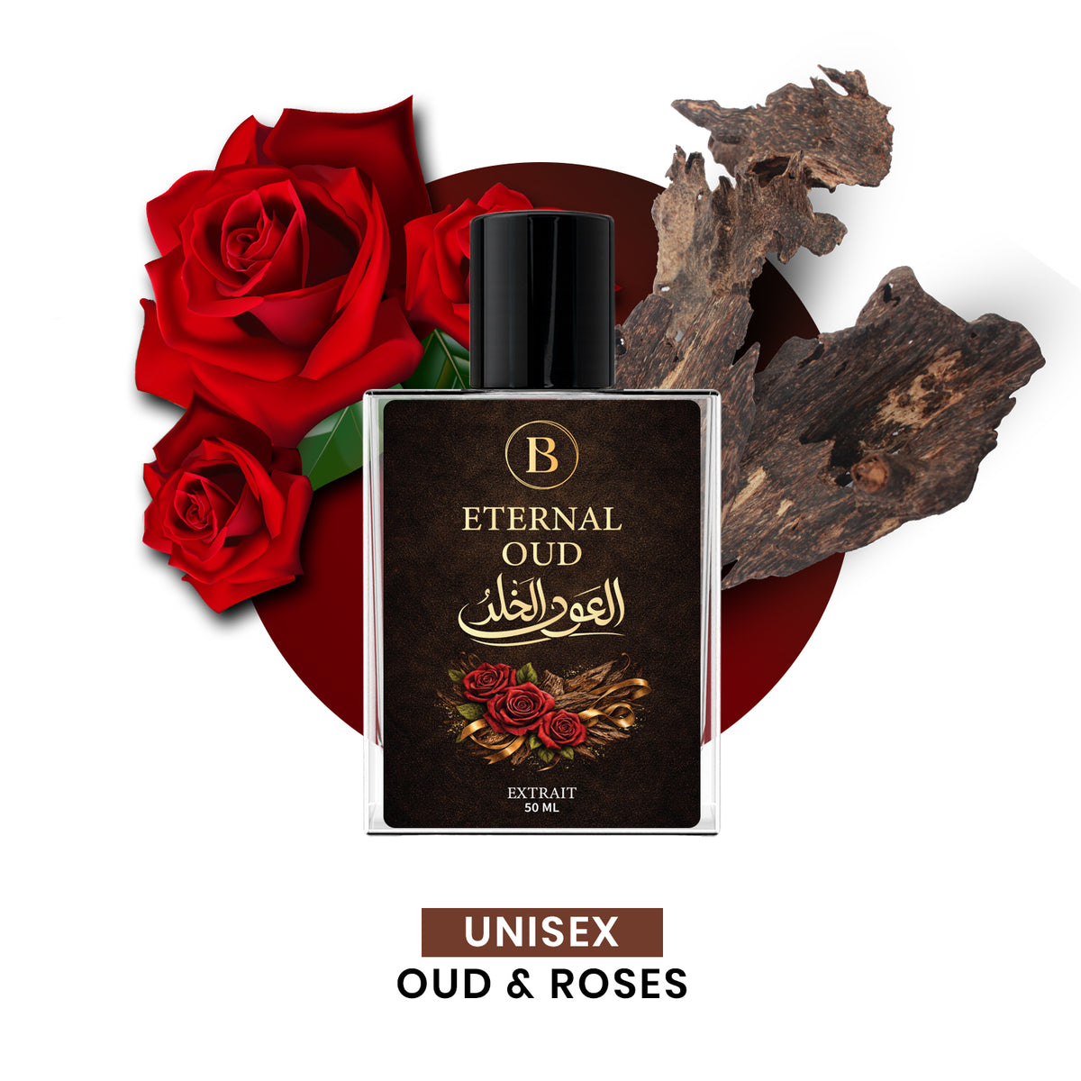 Bouyesh Eternal Oud 50ml signature rose and agarwood Extrait de Parfum bottle