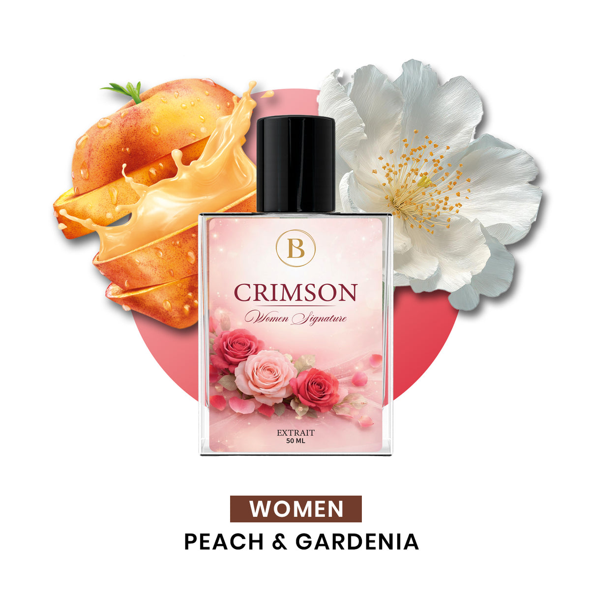 Bouyesh Crimson 50ml signature white floral Extrait de Parfum bottle