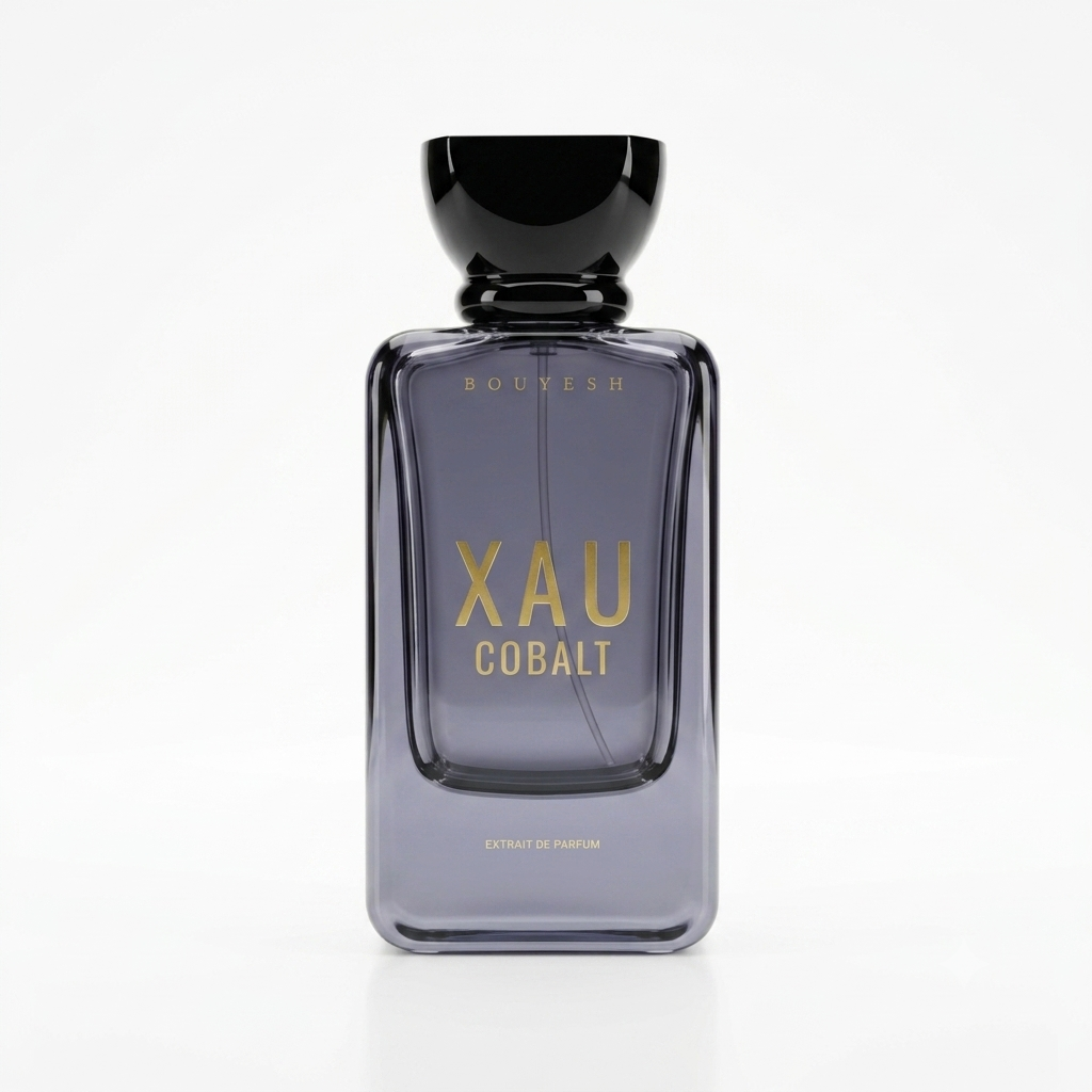 Bouyesh XAU Cobalt perfume bottle, alternate view