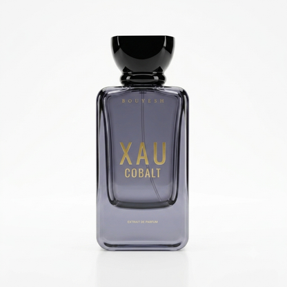 Bouyesh XAU Cobalt perfume bottle, alternate view