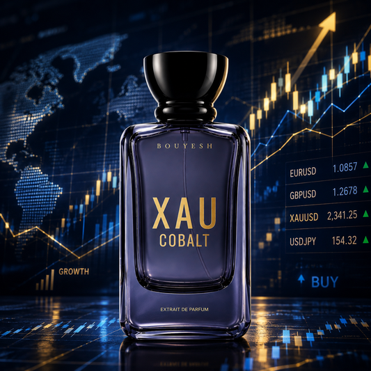 Bouyesh XAU Cobalt Gold Series 50ml Extrait de Parfum bottle