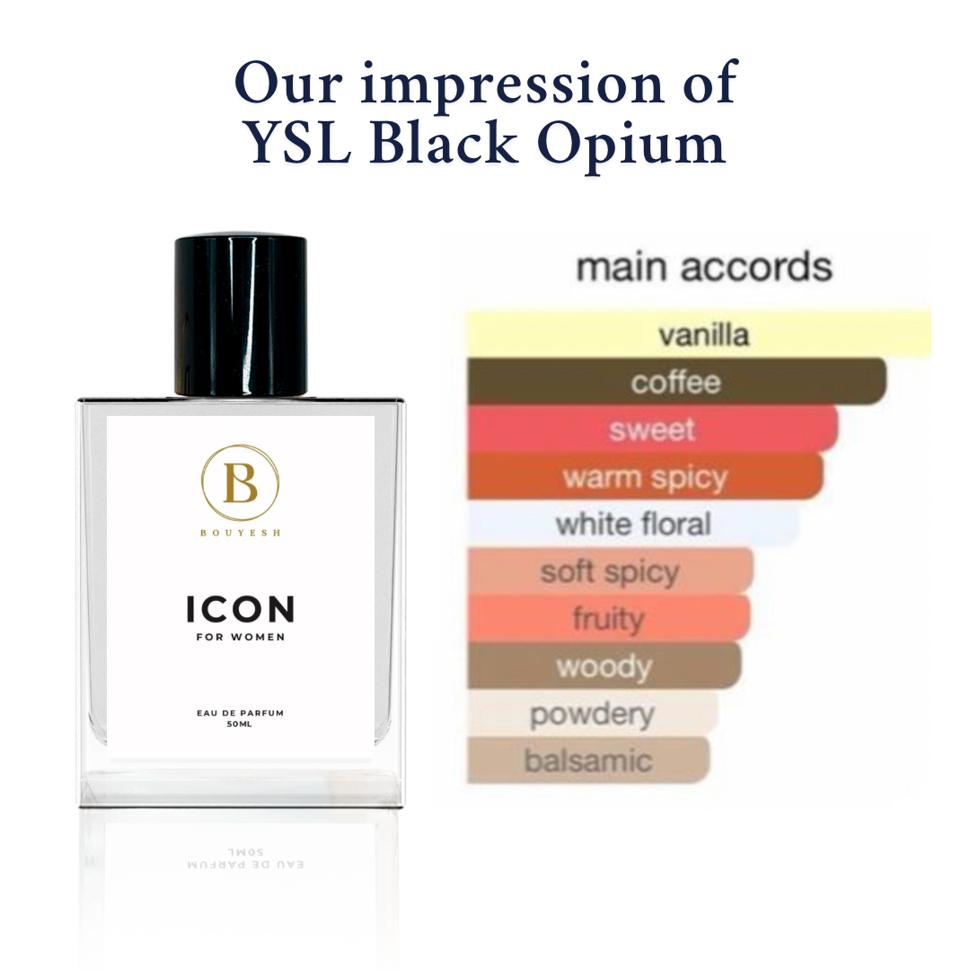 Icon Nearest match to Black Opium by Yves Saint Laurent 50 ml
