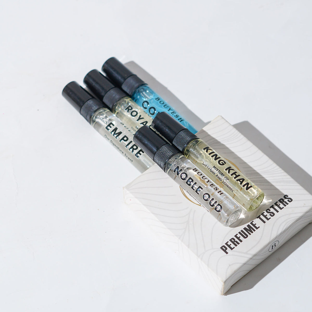 Bouyesh signature tester box contents, alternate view