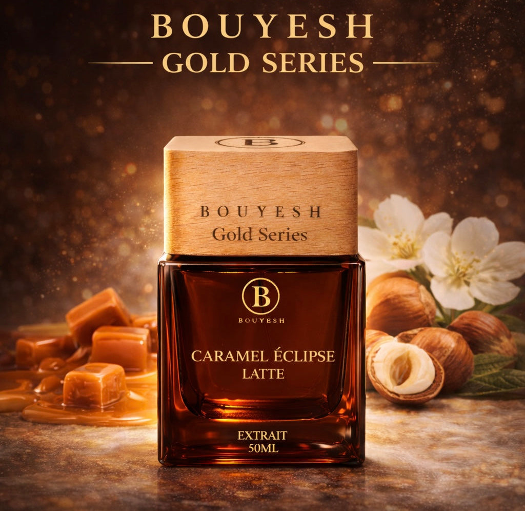 Bouyesh Caramel Eclipse Latte 50ml Gold Series limited edition perfume bottle