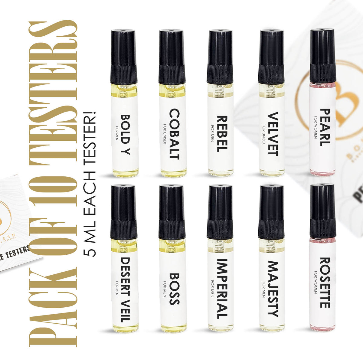 Bouyesh Tester Box of 10 with ten 5ml perfume samples