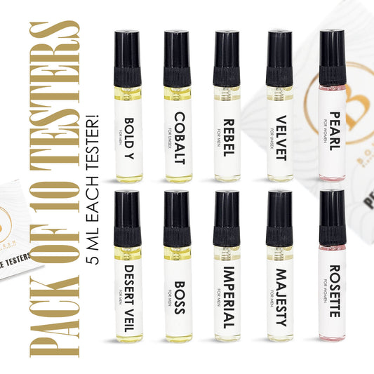Bouyesh Tester Box of 10 with ten 5ml perfume samples