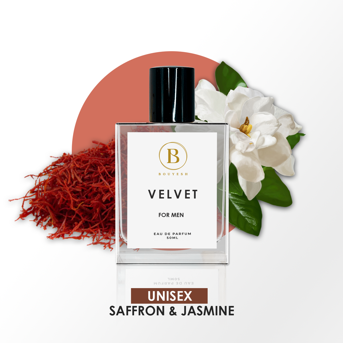 Bouyesh Velvet 50ml signature Extrait de Parfum bottle with saffron and amber notes